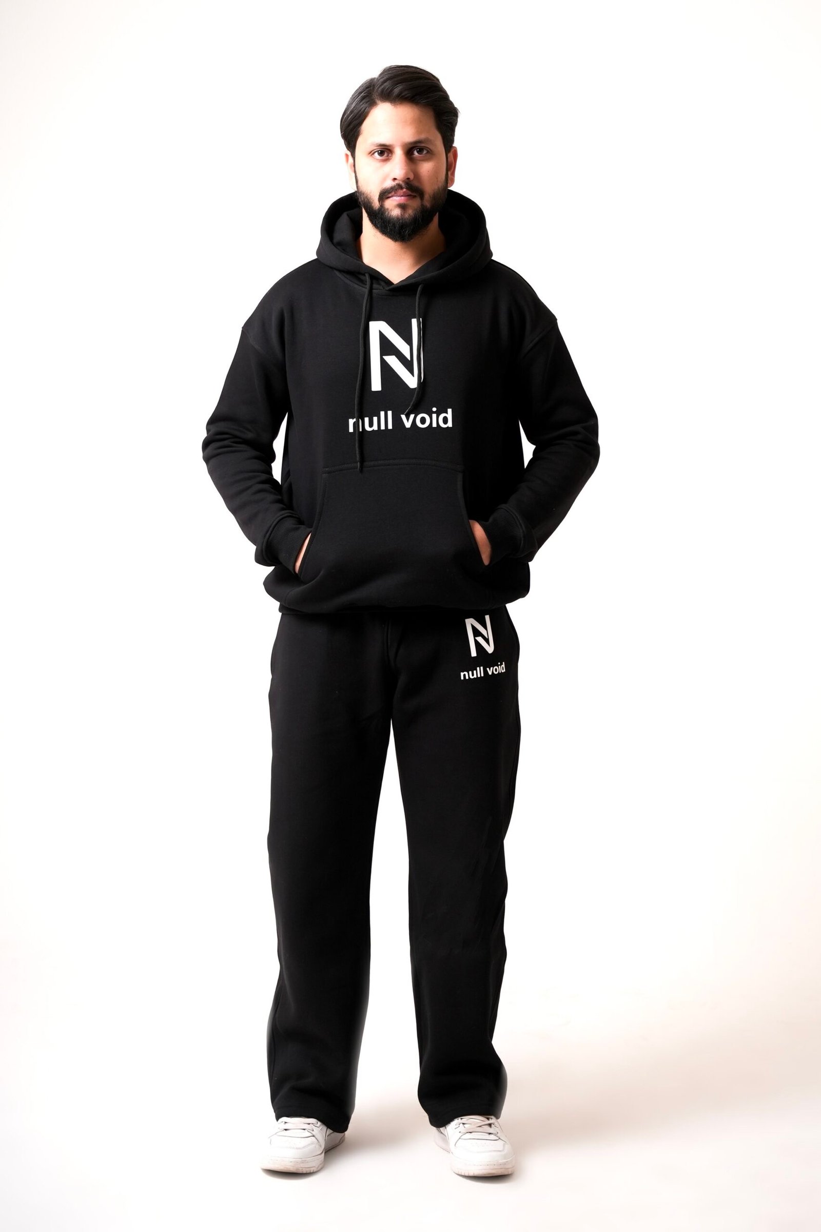 Null Void Black Premium Hoodie & Jogger Co-Ord Set for Men